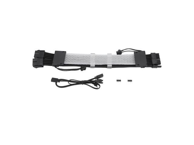 ARGB Extension Sleeved Cable, Dual Head 18AWG 2x8P RGB Lighting Cable with Tinned Copper Core, Synchronized ARGB Extension Cable for Computer Case.