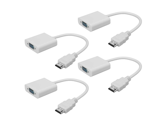 4pcs HDMI Male to VGA Female Adapter Cable, 1080P Video Converter for Laptop to Monitor Projector, Supports HDCP 1.2 and HDMI 1.3, Plug - and -...