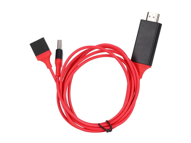 Universal HDMI Adapter Cable for Phone and Tablet to TV, 1080P HD Video Audio Mirroring, Plug and Play HDMI to HDTV with USB Power Support for iOS...