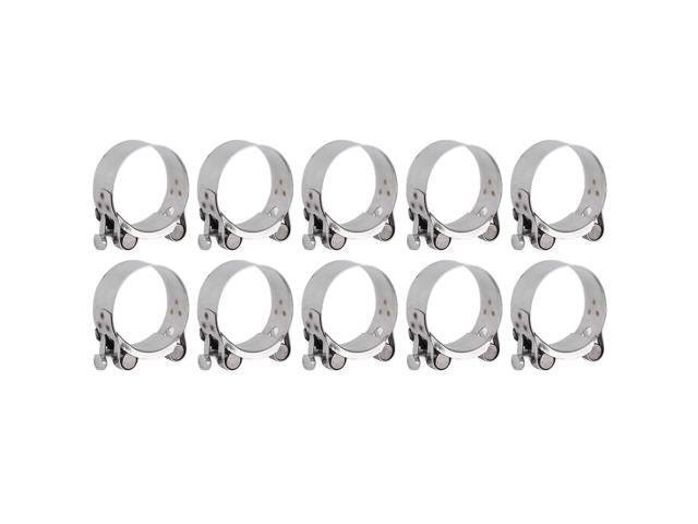 10Pcs Stainless Steel Hose Clamp Assortment Kit, 201 Stainless Steel Reinforced Full Core Galvanized Pipe Clamps for Automotive Industrial Fuel...