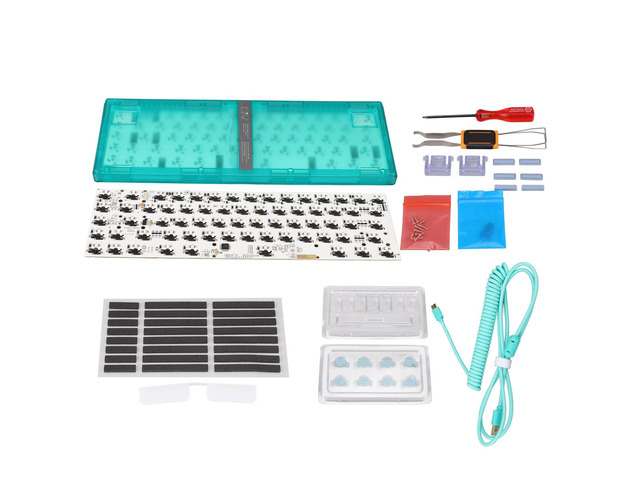 DIY Mechanical Keyboard Kit 67 Keys, Wired Custom Gaming Keyboard with Hot Swap RGB Backlit, Supports 5pin 3pin Switches, ABS Shell for OS (Green)