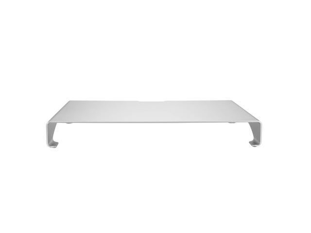 Aluminum Alloy Monitor Riser Stand, Monitor Stand Organizer with Cable Hole, Ergonomic Silver Desk Shelf for Laptop and Computer Screen, Hollow.