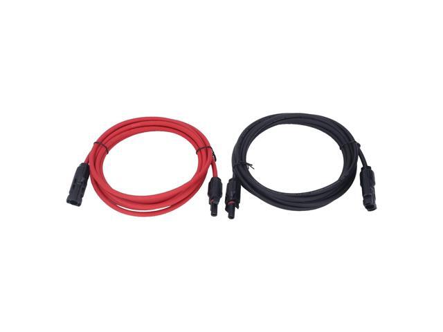 2pcs 12AWG 4mm² Solar Panel Extension Cable, Black Red Solar Adaptor Extension Cable with Male Female Connector, 1000VDC 30A IP68 Flame Retardant...