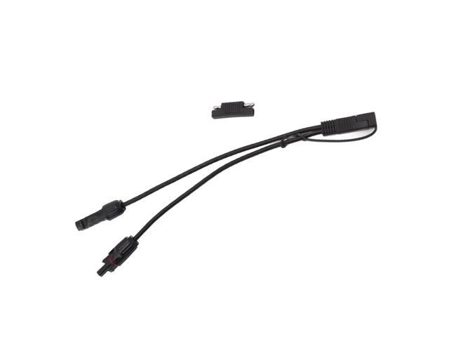 10AWG Solar Panel to SAE Adapter Cable, Wireless Solar Extension Cable with Cap, Double Layer PVC Sheath for Automobiles Motorcycles RVs and Portable