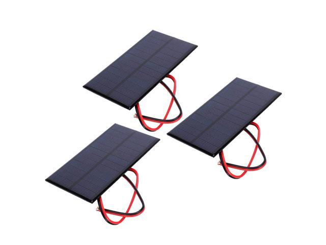 3pcs DC 6V 1W Polycrystalline Solar Panel Cell Power Module, Coated Solar Charger Panel with 30cm Cable for DIY Solar Lawn Lights, Small.