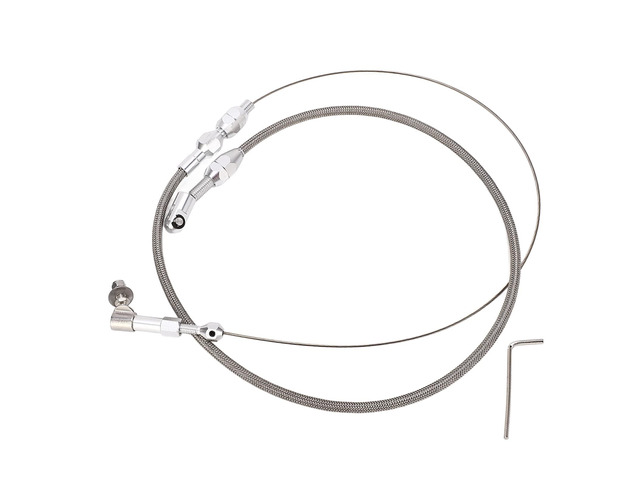 24in Stainless Steel Throttle Cable Kit, Universal Throttle Wire for, Flexible Easy Installation Throttle Cable with Aluminum Fittings for Aftermarket