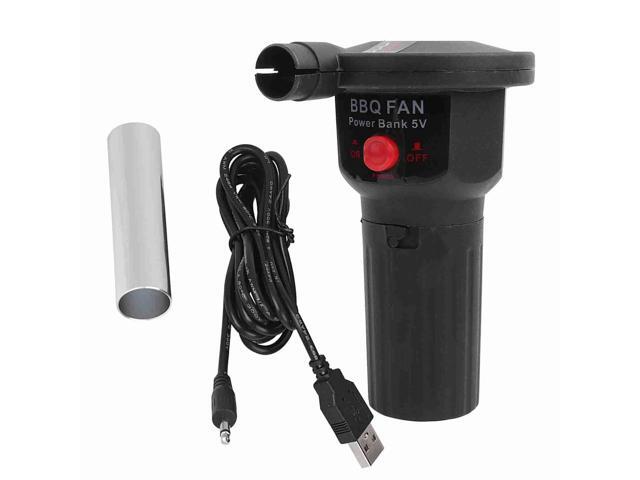 5V Lightweight Portable BBQ Air Blower, Handheld Cooking Air Blower with USB Cable and Aluminum Tube for Outdoor Barbecue Camping Picnic