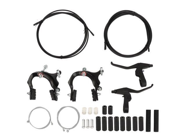 Bike Brakes Calipers Road Bike C Shape Brake, Aluminum Alloy Bicycle Brake Lever with Cable Housing Kit, Complete Front Rear C Type Replacement Set...