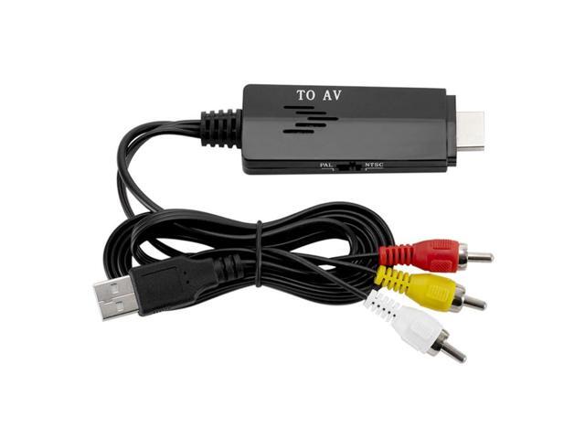 HD to AV Converter Cable, Male to Male Video Converter for TV VHS VCR, Converts HD Signal to 480i 576i Composite Video with Yellow White Red Outputs