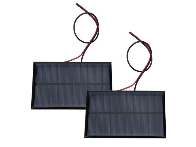 2pcs Mini Solar Panel Module, 5V 250mA Outdoor Solar Panel Charger with 30cm Cable, Polycrystalline Silicon Solar Cell Panel for DIY Solar Lights...