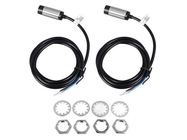 2 Pcs Inductive Proximity Sensor 8mm Detection Distance, 4 Wire NPN NO NC Approach Sensor, Thread Metal Detector for Industrial Automation with.