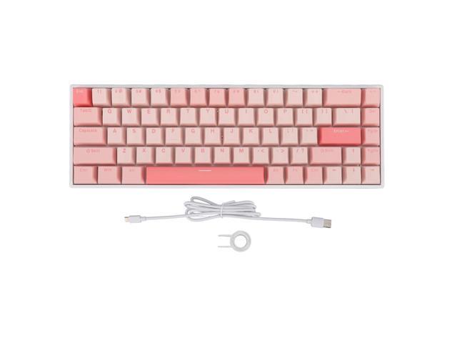 68 Keys Red Switch Mechanical Keyboard, 60 Percent RGB Backlit Wired Gaming Keyboard with USB C Connection, Compact Layout for PC, Full Key Hot Swap