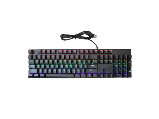 104 Keys Mechanical Keyboard with Blue, RGB Gaming Keyboard, 28 Backlight Modes Dual Color Injection Keycaps, Wired Keyboard for, OS X, PC, Laptop