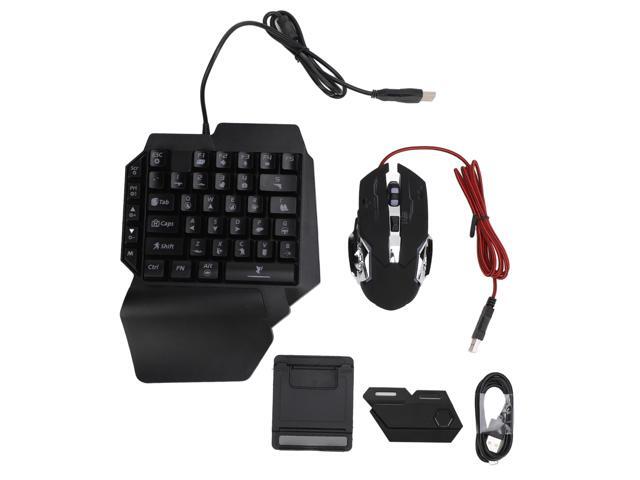 RGB One Handed Gaming Keyboard and Combo, Half Hand Gaming Keyboard and Con, Phone Stand with 4 in 1 e Game Combo Pack for, No Latency