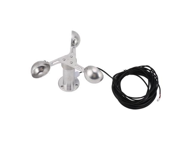 Wind Speed Sensor, High Accuracy Three Cup Anemometer, Aluminum Alloy Material with 8m Cable for Wind Measurement in Power Plants, Meteorological...