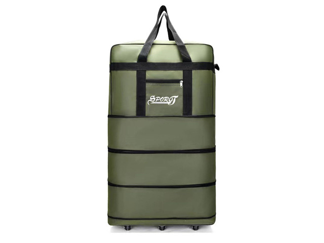 Foldable Packable Duffel Bag, Water Proof Expandable Rolling Travel Bag, Lightweight Foldable Luggage with Wheels, Ideal for Men Women, Sports,...