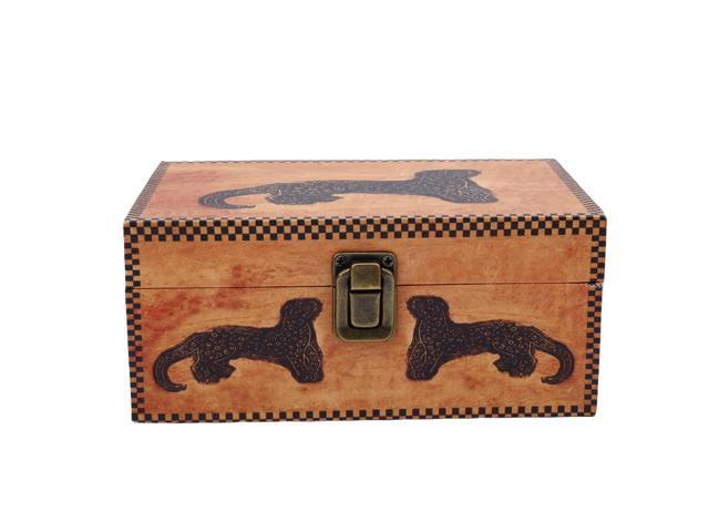 Vintage Storage Box, Desktop Leather Dusty Proof Cover Wooden Jewelry Organizer for Rings, Earrings, Bracelets, Necklaces, Watches, Souvenirs,.