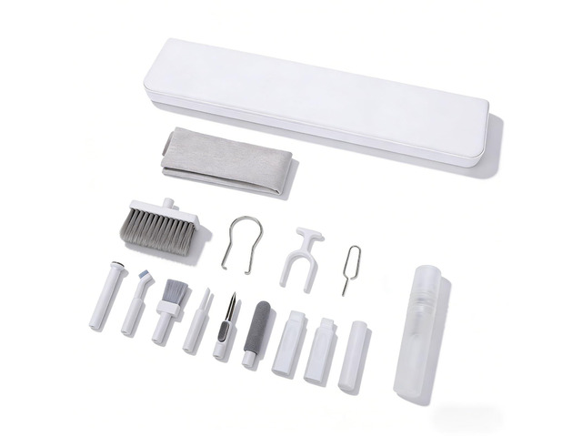 Dpofirs Keyboard Wrist Rest Pad with Cleaning Tool Kit, ABS & Leather Hand Wrist Rest, Keyboard Cleaning Kit Cleaner (White)