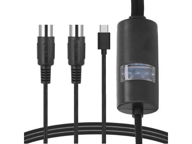 Dpofirs Type C to 5 PIN MIDI Interface Adapter, MIDI Cable for Music Keyboard Piano to PC Laptop for Win, Android, Easy to Install