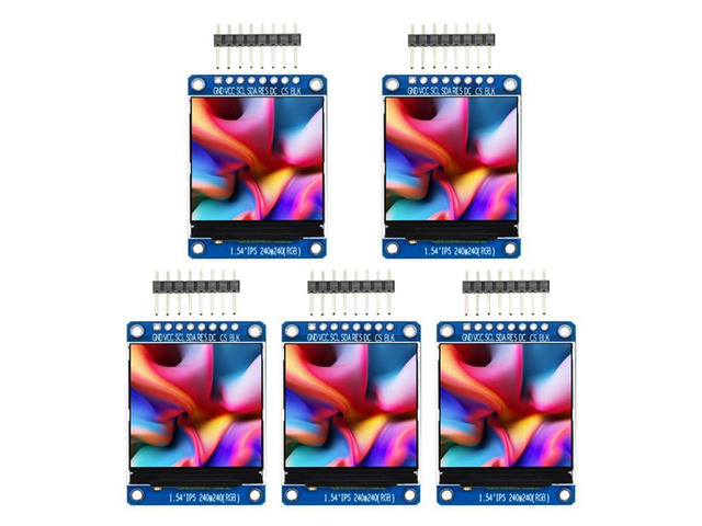 5Pcs 1.54 Inch 1.54' Full Color TFT Display HD IPS LCD LED Screen 240x240 SPI Interface ST7789