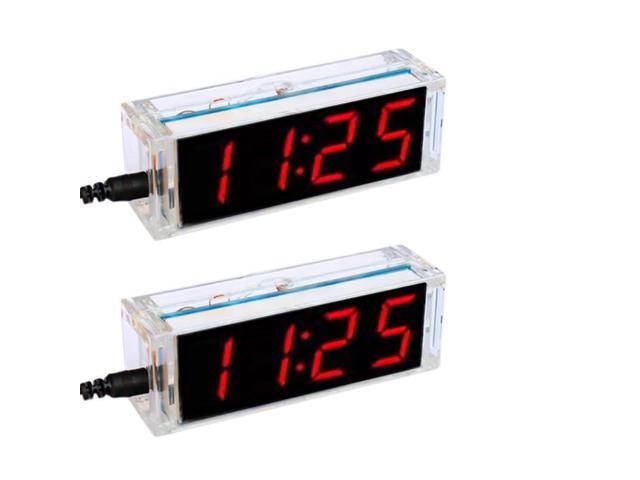 2PCS Red Digital Clock Electronic Welding Kit DIY Parts Component