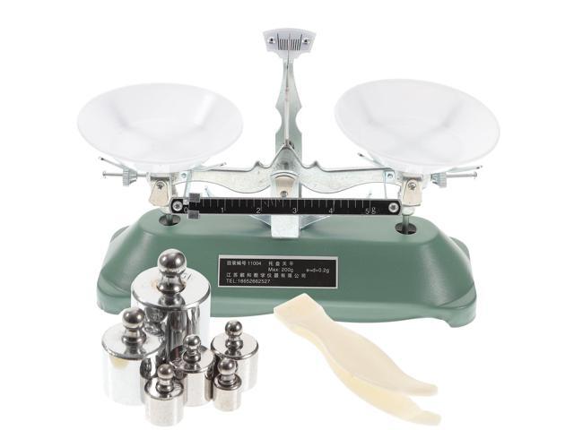 Portable 200g Three-Rod Balance Scale with 0.2g Accuracy, Laboratory Mechanical Balance for Science Experiments, Teaching Tool with 6 Weights and...