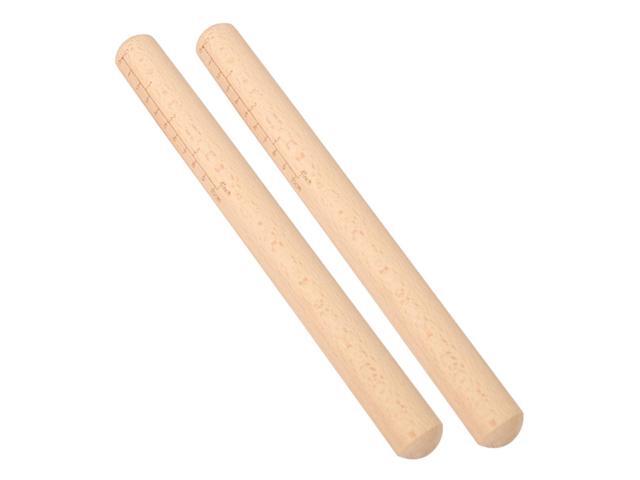 Wooden Rolling Pin Set 2pcs with Scale, 30cm Dough Roller Pin for Dumpling Wrappers and Baking, Non-stick Beechwood Rolling Sticks for Kitchen...