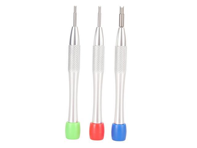 3pcs Watch Movement Repair Screwdriver Set, Precision Watch Screwdriver for ETA 2824 2834 2836, Stainless Steel Balance Stud Tool with Aluminum.