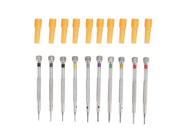 10pcs Stainless Steel Watch Repair Screwdriver Set, Precision Screwdriver for Watch and Jewelry Repair, Ergonomic Handle with Spare Tips, for...