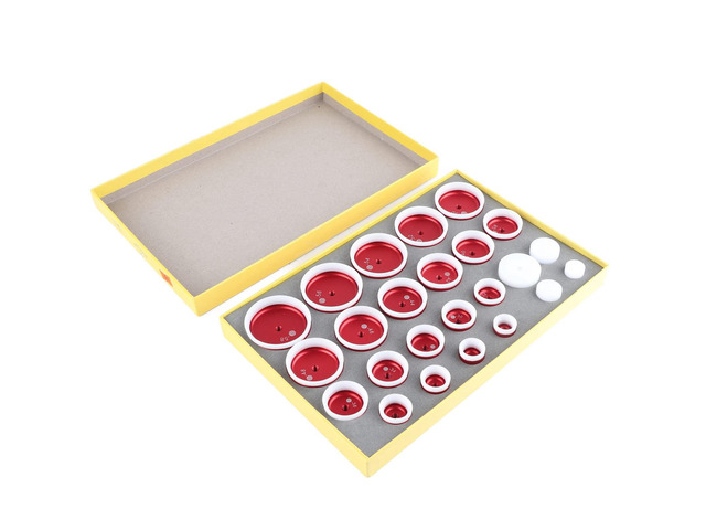 24PCS Watch Capping Machine Dies Set with Base, Professional Watch Back Cover Pressing Tool, Durable Aluminum Alloy Material, Wide Range of Dies...