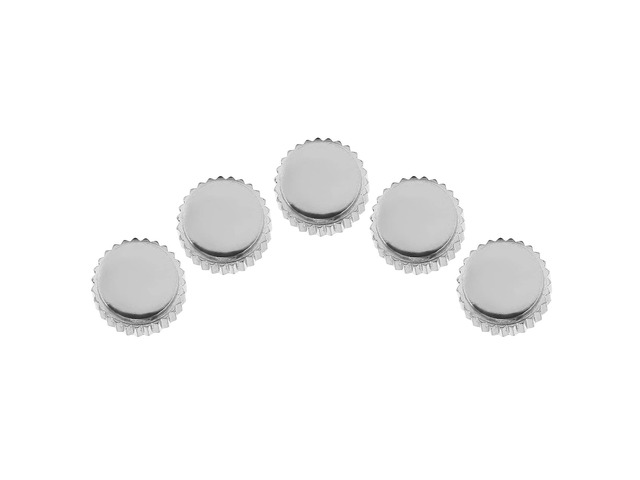Watch Crown Quartz Mechanical Steel Set, Watch Repair Tool Accessory, Assorted Crown Parts for Watchmakers, Durable and Portable (6mm Flat Hole)