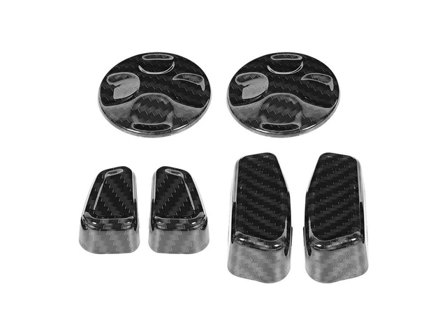 6Pcs Carbon Fiber Seat Adjustment Handle Button Cover Trim for Ghibli 2014-2017, ABS Interior Decoration with Scratch Protection and Easy Peel -...