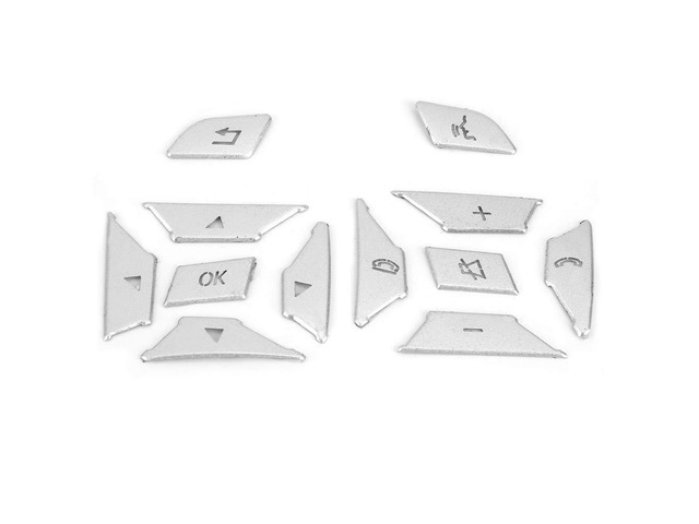 12pcs Alloy Steering Wheel Button Trim, Silver Sticker Cover for W204 W212 W117 W246 W166 X204 R172, Self - Adhesive Interior Decoration Upgrade