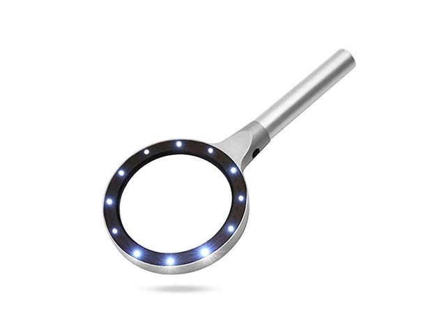 Magnifying Glass 20 Times Handheld Magnifier Multifunctional Magnifying Glass 12 Led Lamp Beads Portable Reading Aids Magnifying