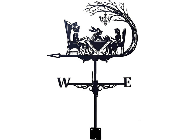 Wind Vane Weathervane Vintage Style Stainless Ptical Weather Vane Wind Direction Indicator for Outdoor Garden Roof Paddock Decoion Wind Vane-Dinner...