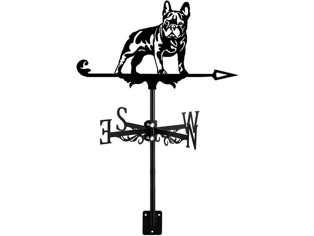 Garden Weather Vane Wind Vane Animal Dog Puppy Shape Weathercock Decoive Yard Wind Direction Indicator for Decor Roof Outdoor Courtyard...