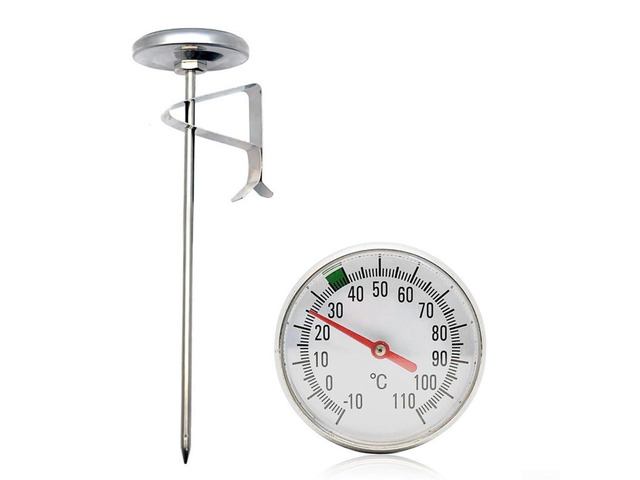 Stainless Steel Cooking Thermometer for Meat, BBQ, Milk, Oil & Water Dual-Scale