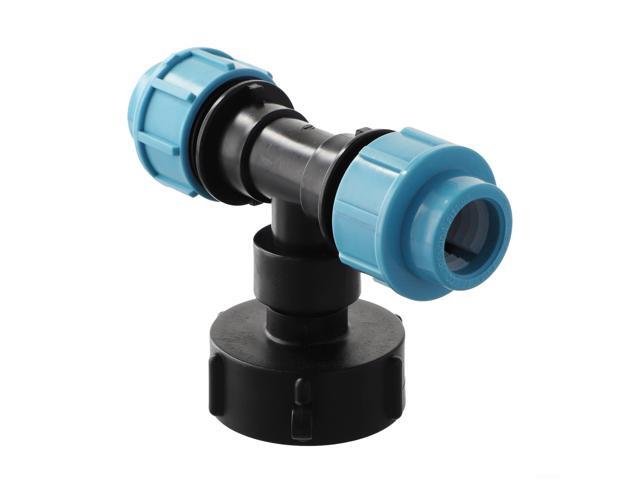 S60X6 IBC Tank Adapter, Coarse Thread To 20/25/32mm PE Fitting, Plastic Connector For Garden Hose And Fuel Tank Cap Accessories(Tee outlet 25mm)