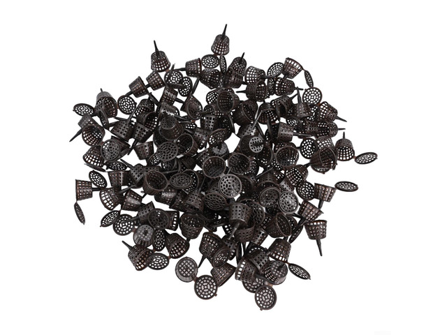 100pcs Bonsai Fertilizer Box, PP Resin Succulent Feeder Basket with Lid, Slow Release Plant Food Container for Garden Moss Care(Small Coffee+Lid)