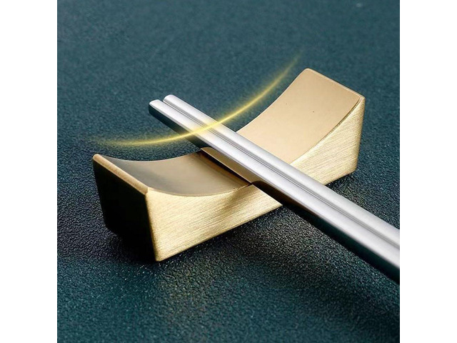 304 Stainless Steel Chopstick Holder for Kitchen Tableware Compact Food Rest Stand for Chopsticks, Spoons & Forks, Rust-Resistant Metal Di(golden)