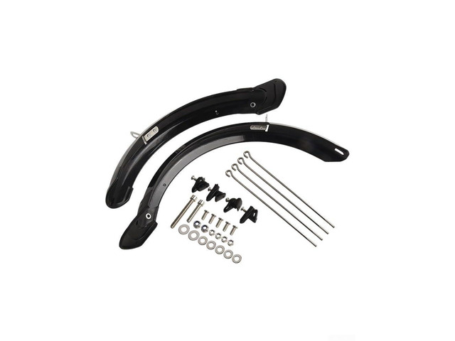 Bicycle Mudguard Set, Front and Rear for 14 16 Inch Folding Bikes, Plastic and Metal Rain Guard for Clean Commuting and Off-Road Cycling(14-inch V...