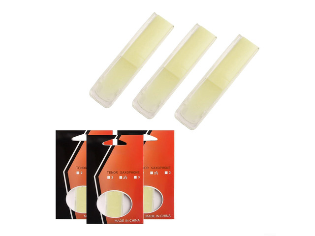 Synthetic Tenor Saxophone Reeds, Resin Construction for Durability, 3-Pack with Strengths 1.5/2.0/2.5, Ideal for Beginners and Long...