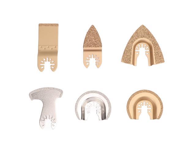 6PCS Oscillating Saw Blade Set, Diamond and Carbide Multi Tool Blades for Ceramics Concrete Tile, Wear Oscillating Tool Accessories with Individual...