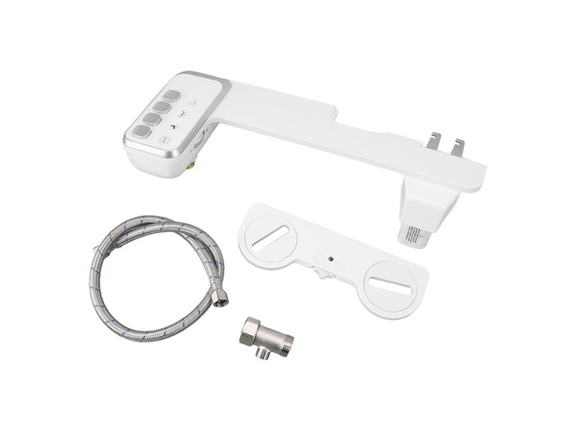 Bidet Attachment Adjustable Water Pressure Dual Nozzle Ultra Slim Toilet Seat Attachment, Non Electric Bidet for Home Use with One Key Quick...