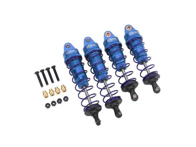 RC Shock Absorber Front Rear Aluminum Alloy Upgrade Parts, RC Car Spring Damper with Adjustable Oil Pressure and High Elasticity Spring for 1/10...