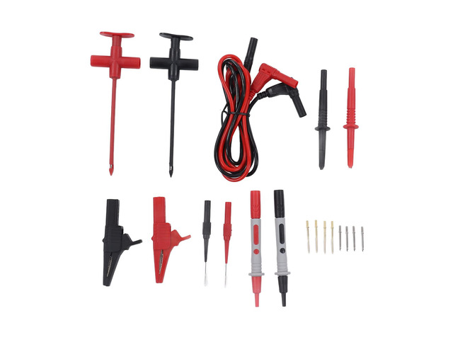 Multimeter Test Leads Kit with Clips and Banana Plugs, Piercing Probe Test Cables for Car Electrical Repair, Double Insulated PVC PA Leads with...