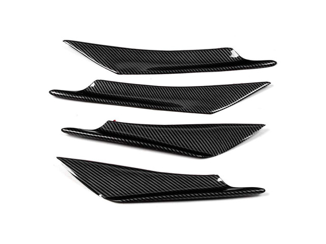 4Pcs Universal Carbon Fiber Style Front Bumper Canards Splitter Fins, Lightweight PP Bumper Deflector with Adhesive Backing for Most Cars,...