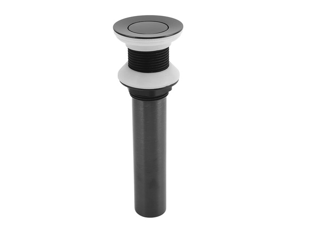 Bathroom Sink Drain Without Overflow, Push Type Vessel Sink Lavatory Drain Stopper, Brass and Stainless Steel Construction with Leakproof One -...