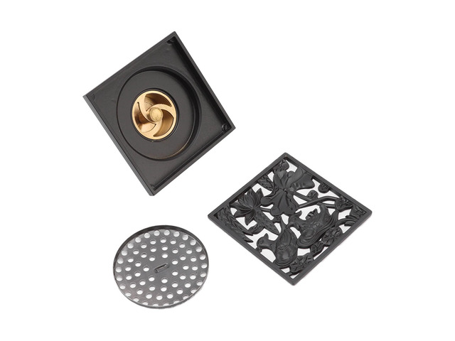 Antique Shower Floor Drain with Filter, Stainless Steel and Copper Bathroom Floor Drain, Quick Drainage Design for Kitchen Garage Basement Balcony,...