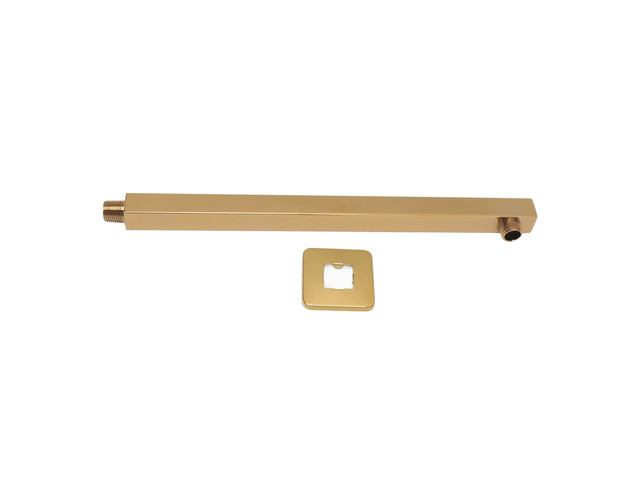 Wall Mounted Shower Arm, Stainless Steel Quadrate Shower Head Extension Arm, Thickened No Leakage Design with Brushed Gold Finish for Large...